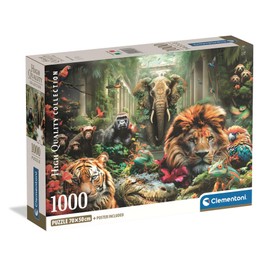 Clementoni - Puzzle 1000 Pieces for Adults and Boys Collection Mystical Jungle Theme with Poster Compact Box Gift Idea for Men and Women Made in Italy 70 x 50 cm 39987