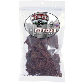 Old Trapper Peppered Beef Jerky | Traditional Style Real Wood Smoked Keto Snacks | Healthy Snacks Made from 100% Top Round Steaks | 10 Ounce