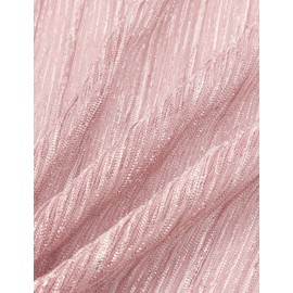 AISWI 2025 Maternity Sparkly Mesh Maxi Flowy Dress with Belt Ruffle Sleeves Pregnant Long Dress Baby Shower Photoshoot Formal, Light Pink, Large