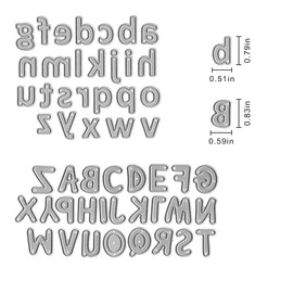 Metal Capital 26 Letters Cutting Dies Embossing Stencil Lowercase 26 Letters Alphabet Die Cuts for Card Making Shaking Card Scrapbooking Paper Craft Album Stamps DIY Décor