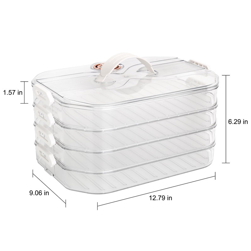 OFFKITSLY Food Storage Containers with Lids,4-Layer Plastic Cookie Storage Containers