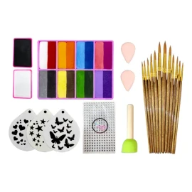 Colibrix Maquillaje Corporal Base Agua Kit Con Pinceles