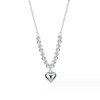 Sterling Silver Dainty Heart Beaded Chain Necklace | Classic Smooth