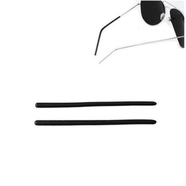 LCLONY Glasses Replacement Legs Silicone Glasses Tip Ear Sock Sleeve Comfortable Replacement Tipsuitable Thin Metal Glasses Legs(Black)