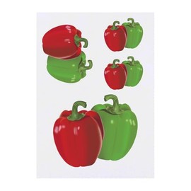4 x 'Capsicums' Temporary Tattoos - Water Resistant, Skin-Safe, Non-Toxic Transfers, Mixed Sizes (TO00080988)