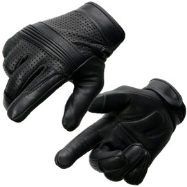 Milwaukee Leather MG7516 Men's Black Leather ’I - Touchscreen Compatible’ Gel Palm Motorcycle Hand Gloves W/Flex Knuckles - 4X-Large