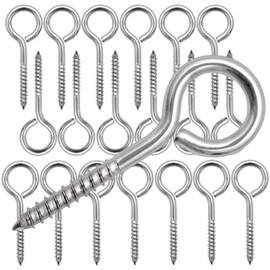 WYIPOLZI 20 Pack 3.2 Inch Stainless Steel Eye Hooks Heavy Duty Metal Screw Eye for Wood, Eye Bolts Screw in Hooks Self Tapping Eye Lag Eyebolt for Indoor & Outdoor Use
