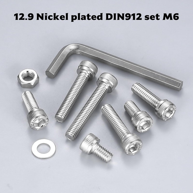 120 Piece M6 Screws Set, Cylinder Screws Nuts Set, Hexagonal
