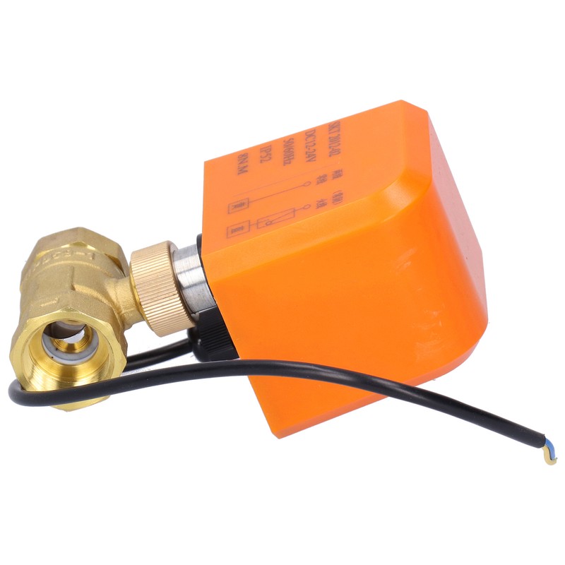 DN20 Professional 2 Way Electric Ball Valve DC12/24V 2‑Wire Brass