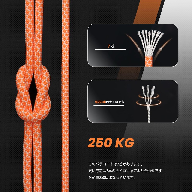 Abma Cord Paracord 4mm 7 Cores Load Capacity 250kg 100%