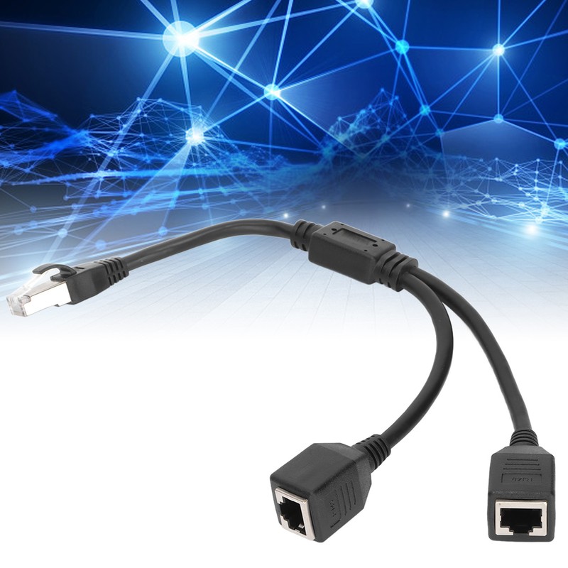 RJ45 Ethernet Adapter Cable Extension Function 1 to 2 Port
