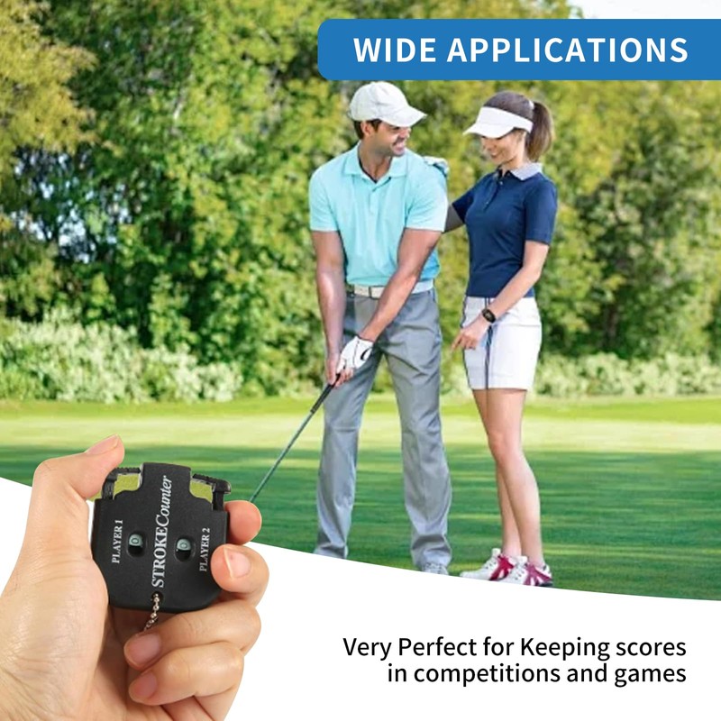 FUZVOL 2 Pack Golf Stroke Counter, Mini Black Golf Counter,