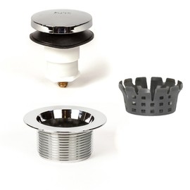 PF WaterWorks PF0920-CH Toe Touch (Foot Actuated) Bath Tub Drain Assembly with Gasket-Coarse 11.5 Threads Per Inch-Free Hair Catcher/Strainer, Chrome