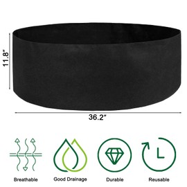 Feitore Fabric Raised Planting Bed, 50 Gallon Round Fabric Raised Garden Beds, Durable Breathable Felt Garden Containers for Vegetables Herbs Plants Outdoor Gardening