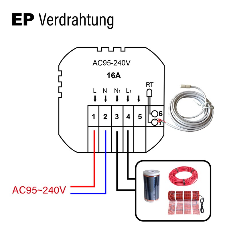 Beok Smart Underfloor Heating Thermostat, Programmable WiFi Thermostats for Underfloor