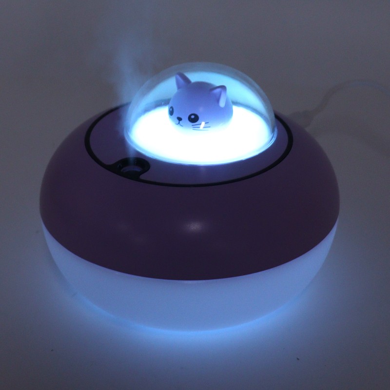 Mini Humidifier Cute Cat Sculpture Portable Quiet Desktop Air Humidifier