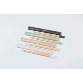 Ansio Antibacterial Chopsticks Slim Chopsticks Case Set (Black/Japan), Dishwasher Safe, Pastel Colors x Natural Wood