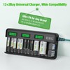 EBL 12+2 Bay Universal Battery Charger and 1.2V AA AAA
