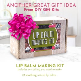 DIY Gift Kits 73-Piece DIY Lip Balm Kit | Includes All Natural & Organic Essential Oils, Shea Butter, Filling Tray & More | Makes 23 Homemade Lip Balms | for Dry & Chapped Lips | for Kids & Adults