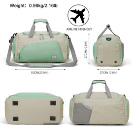 WindTook Sports Bag Women's 40L Fitness Bag with Shoe Compartment Travel Bag Women Training Bag Duffel Bag Weekender Swimming Bag Sports Gym Bag Men's Travel Bag for Sports Fitness Yoga 53 x 27 x 27 cm, Cyan-A-40L, 40l, Travel bag