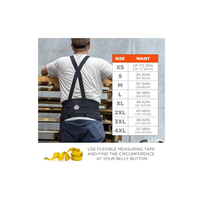 Ergodyne ProFlex 1650 Cinturón de apoyo para la espalda, elástico