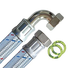 Reinforced hose 1 inch nut x 1 inch nut with bow, DN25, length 50 cm, made in Germany