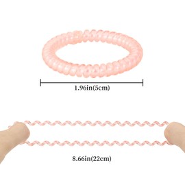 QIUTIMIY Coil Hair Ties for Thick Ponytail Holder Women No Crease Hair Ties Phone Cord Hairties with Plastic Spiral(Thin Dazzle Colorful)