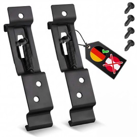 vsshe Portatarga Senza Cornice, 2 pezzi Clip Targa Rimorchio, Supporti Targhe Auto, Unita Porta Targas Auto, Supporto Targas Autos Universale in Acciaio Inox Con viti,per Autos,Rimorchio e Camion,Nero