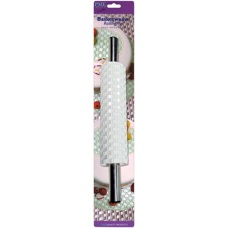 Deep Impression Basketweave Rolling Pin 10 Inches by PME by
