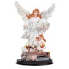 ICE ARMOR 9" H White Guardian Angel with Children Statue