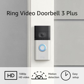 Ring Video Doorbell 3 Plus 1080p HD improved motion detection, 4-second Previews