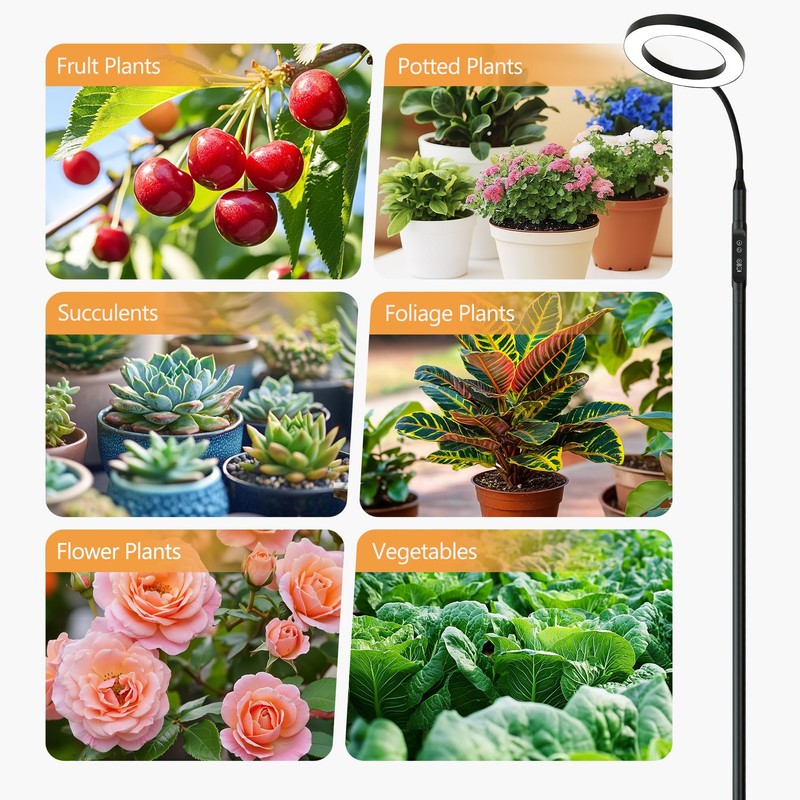 Vsoke Grow Light Indoor Plants,20wFull Spectrum Lamp,HeightAdjustable Stand