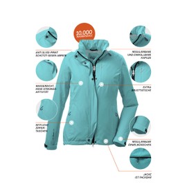 Killtec Women's Kos 25 Wmn Jacket Functional Jacket with Roll-Up Hood, Packable