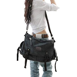 Vintage Canvas Messenger Bag Large Book Laptop Shoulder School Bag Women Men New