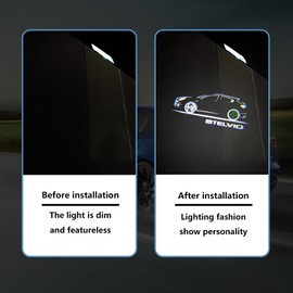 2PCS Door Lights Logo Projector Ultra-Bright Welcome Step Light Puddle Lights Compatible with Alfa Romeo Stelvio Mito Giulietta Giulia Tonale (Stelvio Side)