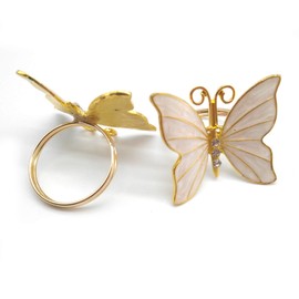 Joyindecor Butterfly Napkin Rings - Set of 6 Gold Metal Animal Napkin Ring Holders for Spring Wedding Party Holiday and Daily Gathering, Elegant Dining Table Decoration