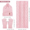 Aneco Winter Warm Knitted Scarf Beanie Hat and Gloves Set
