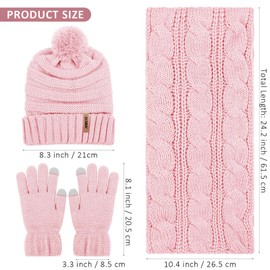 Aneco Winter Warm Knitted Scarf Beanie Hat and Gloves Set Men & Women's Soft Stretch Hat Scarf and Mitten Set