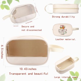 JYTAPP Quilter Gift Clear Toiletry Bag Sewing Accessories Bag for Quilter Sewing Lover Cosmetic Organizer Bag Sewer Gifts (Beige)