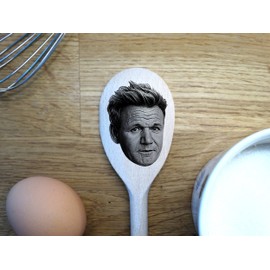 Gordon Ramsey Merch Gift Idea Image On A Wooden Spoon-Novelty Memorabilia Birthday Christmas Present