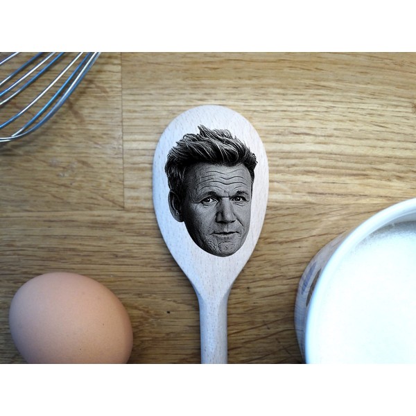 Gordon Ramsey Merch Gift Idea Image On A Wooden Spoon-Novelty