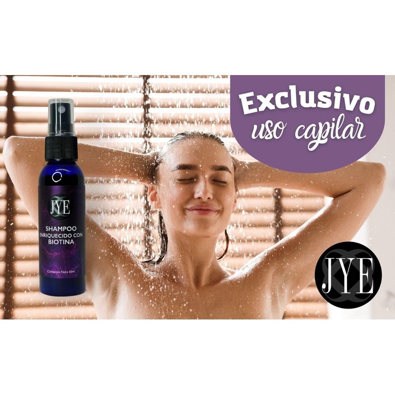 Shampoo enriquecido con Biotina JYE, orgánico libre de químicos. Tratamiento