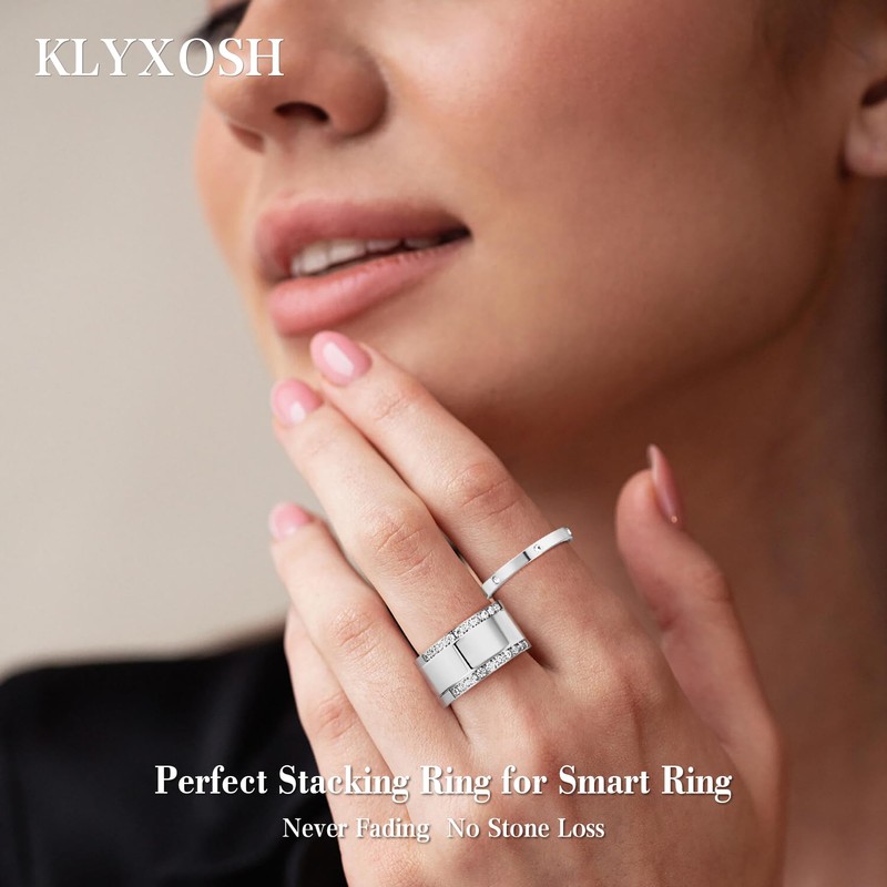 Klyxosh 3 Pack 18K Gold Plated/Silver Stacking Rings for Smart