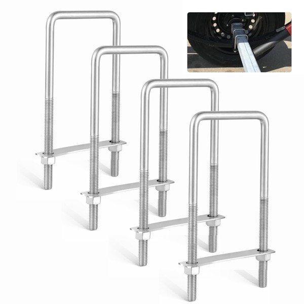Anina 4PCS Square U Bolts with Frame Plates and Nuts