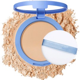 Oil Control Face Pressed Powder, Mate Smooth Flawless Fixture Powder Maquillaje, Polvo de Acabado Resistente Al Agua de Larga Duración, Cosméticos Faciales Ligeros Sin Crueldad,0.35Oz(Beige N
