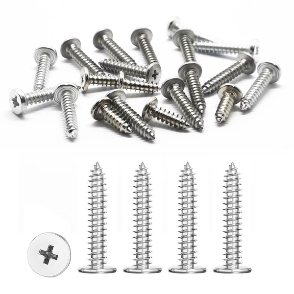 50PCS 304 Stainless Steel Screws,Flat Head Self Tapping Screws Metal,M4