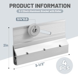 Ptazucv 4-Pack M 6053 Shower Door Accessories,Door Top Bracket Roller Assembly，3/4 in. Round Plastic Wheel,Premium Shower Door Hardware for Fixing & Adjusting,Extruded Aluminum, Chrome Finish