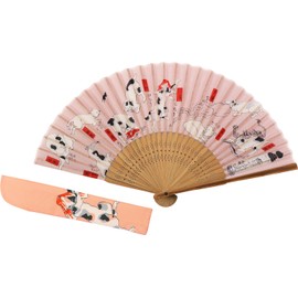 Fighters 佑 Silk Hand Fan with Bag 国芳 Cat 21 cm
