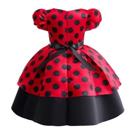 Lito Angels Ladybug Fancy Dress Up Costume Birthday Party Outfits Ball Gown with Headband and Bag for Little Kids Girls Age 10-11 Years (Tag Number 150)