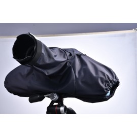 Camera Rain Cover, Waterproof Raincoat for DSLR Cameras and Lenses, Photography Camera Protector Accessories (Black, L)
